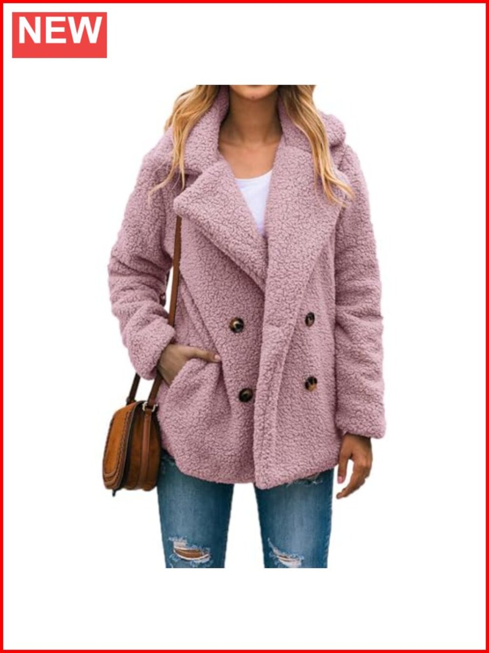 Women's Oversized Sherpa Fleece Faux Fur Coat with Zipper